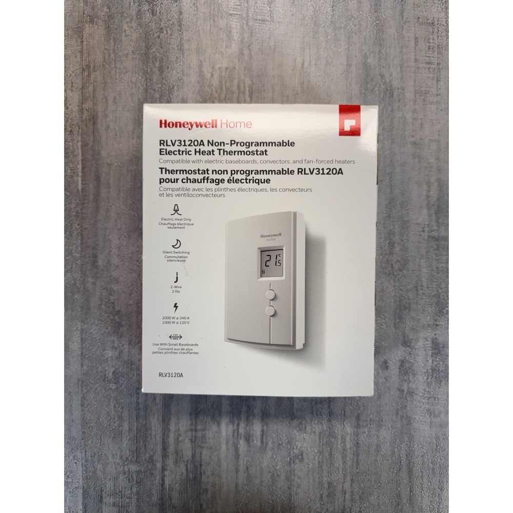 Honeywell RLV3120A 1005 Non-Programmable Heat Only TRIAC Line Volt Thermostat